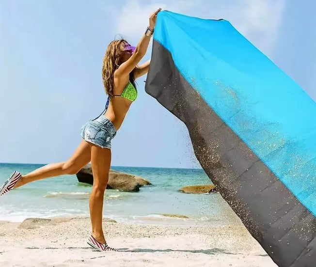 Couverture de Plage Anti-Sable 200 × 140 cm – Imperméable, Légère et Portable pour Pique-Nique, Voyage et Camping