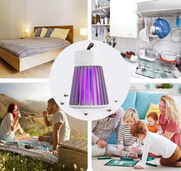 Lampe Anti-Moustiques Électrique 2-en-1 USB – Piège à Insectes avec Veilleuse LED pour Maison, Camping et Extérieur