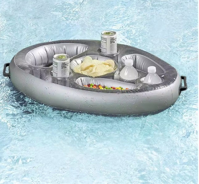 Seau Flottant pour Piscine avec Porte-Gobelets – Refroidisseur de Boissons Portable pour Plage, Piscine et Fêtes d'Été