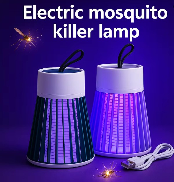 Lampe Anti-Moustiques Électrique 2-en-1 USB – Piège à Insectes avec Veilleuse LED pour Maison, Camping et Extérieur