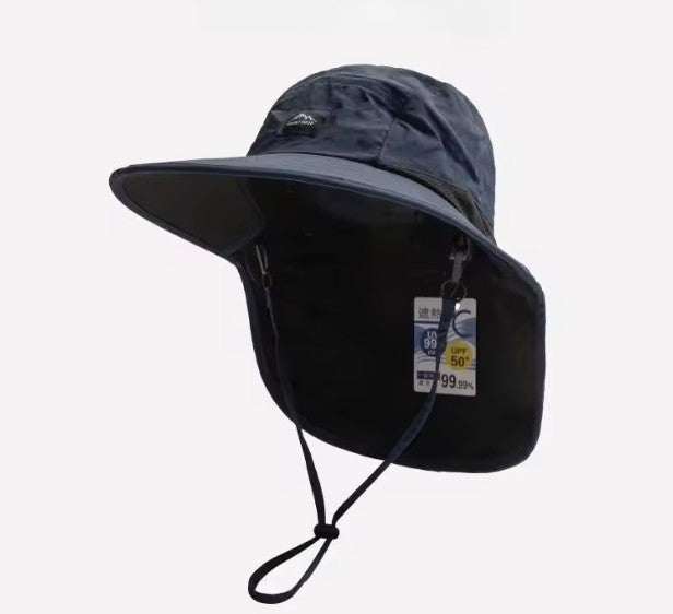 Chapeau  Unisexe d’Été – Large Bord Imperméable, Séchage Rapide | Chapeau de Soleil avec Protection Nuque et Maille Respirante
