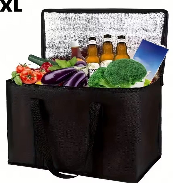 Sac Isotherme XL Grand Format – Garde les Aliments au Chaud et au Froid | Sac de Courses, Sac Thermique Souple avec Fermeture Éclair
